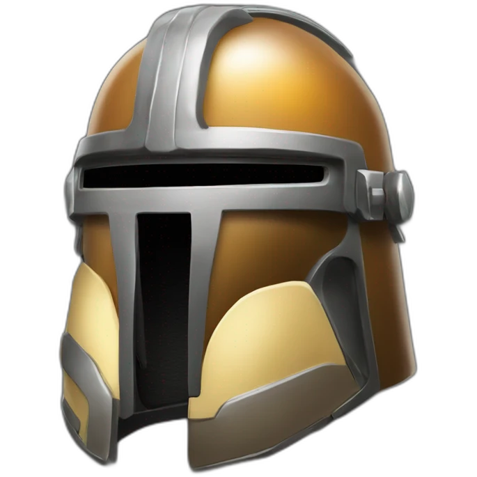 Bounty hunter helmet in the style of a notification bell emoji