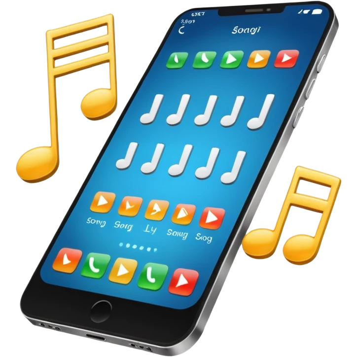 Streaming song on phone emoji