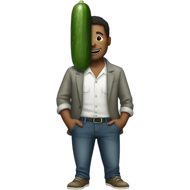 Man with a cucumber in his pocket emoji