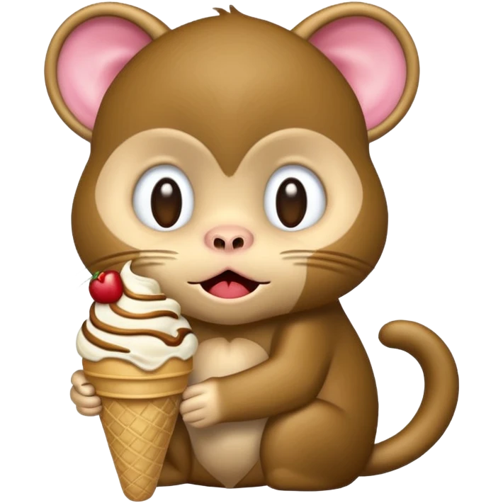 kitty cry beacuse a monkey stole his ice cream emoji