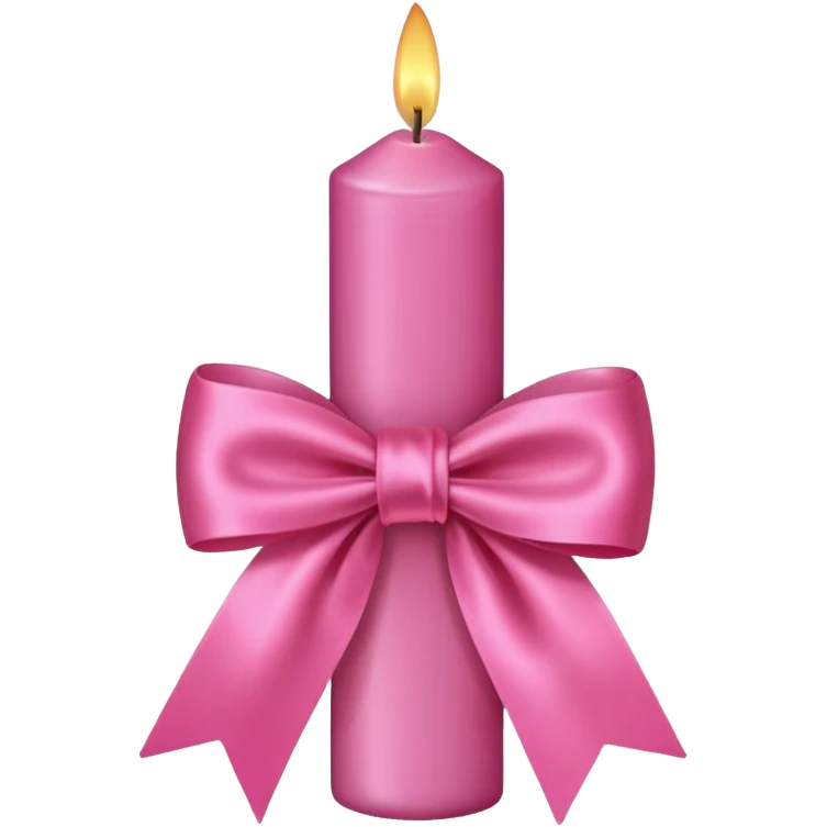 Pink candle with pink ribbon emoji
