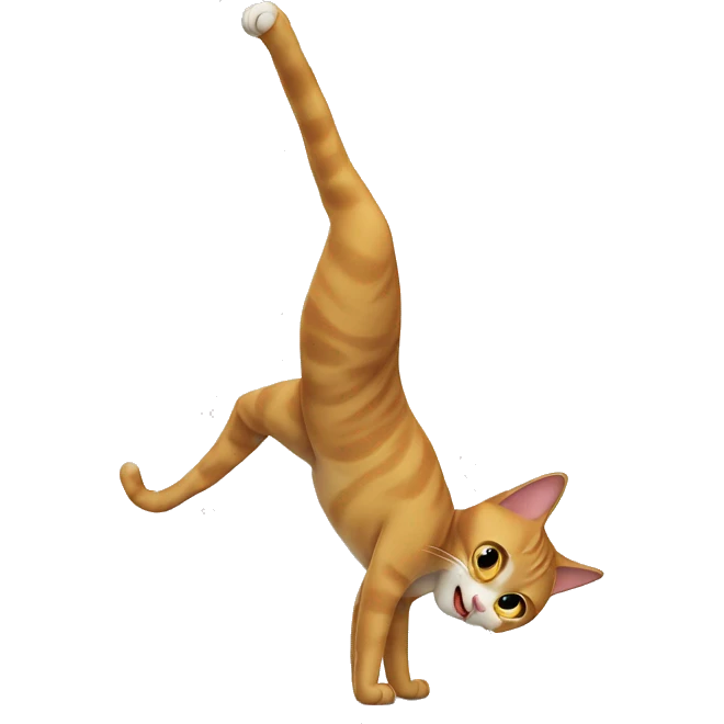 cat doing a handstand emoji