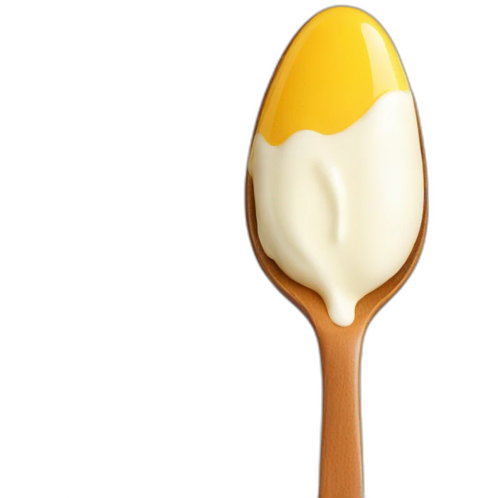 a spoon with mayonnaise emoji