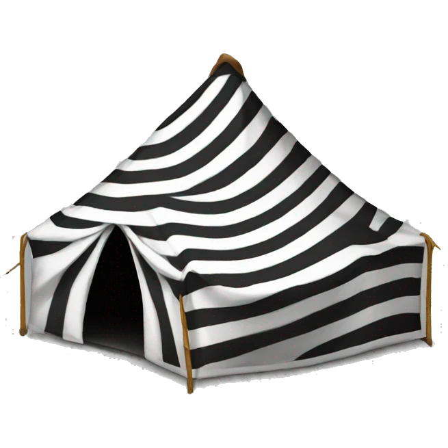 Black and white striped tent emoji
