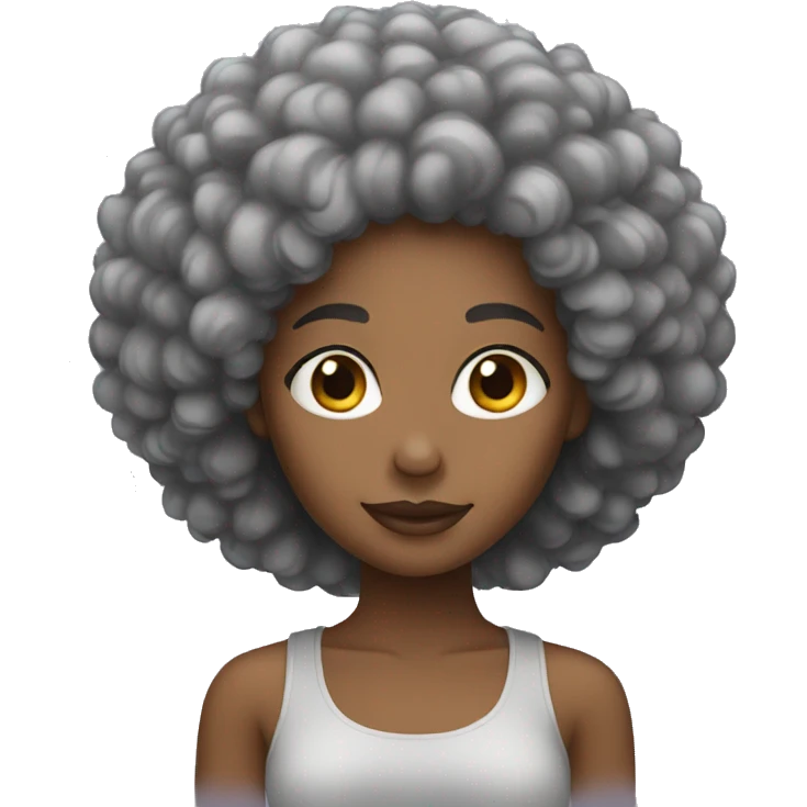 black woman grey afro hair emoji