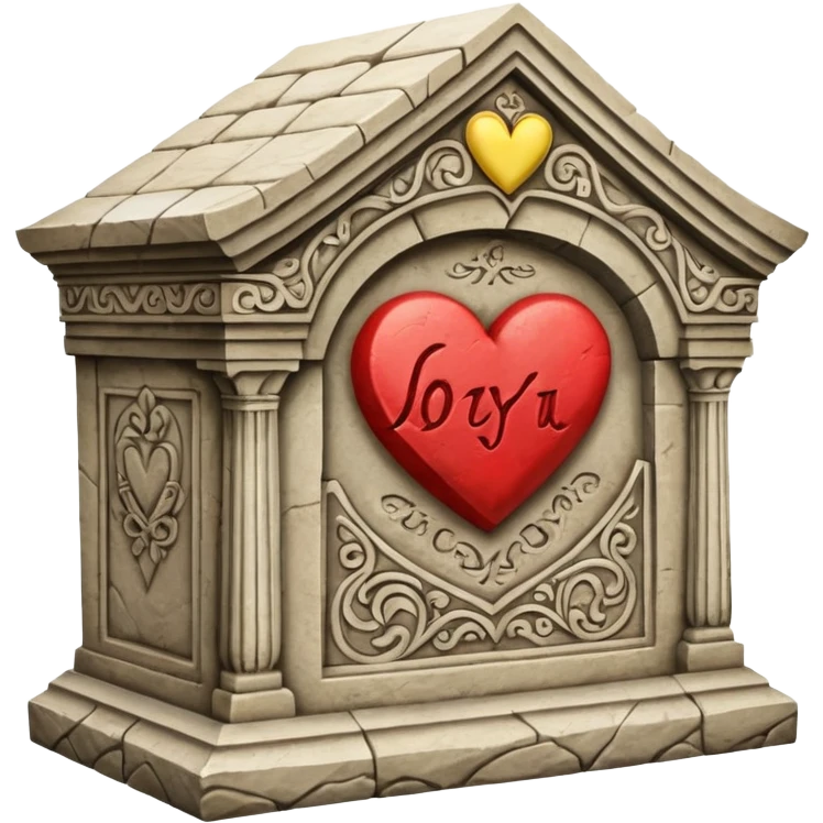 a tomb that says in Romanian I love you infinitely emoji