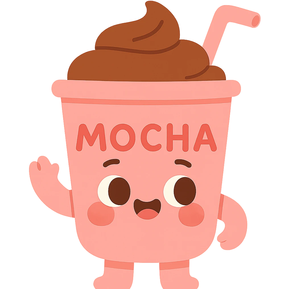 a pink mocha, cute and inviting emoji