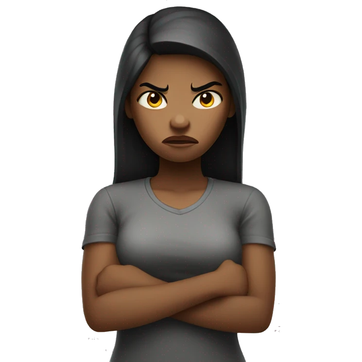 Angry girl with hands in front of her body  emoji