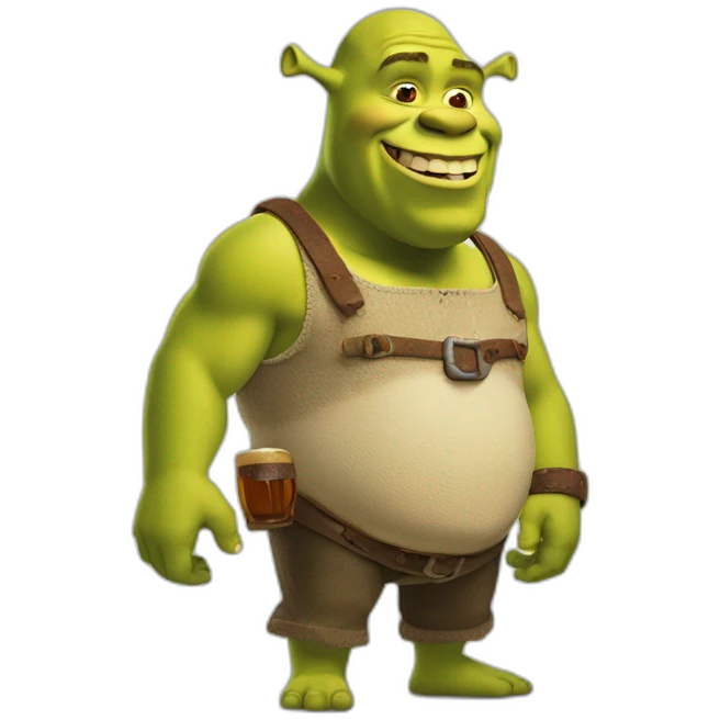 Shrek qui boit une bière emoji