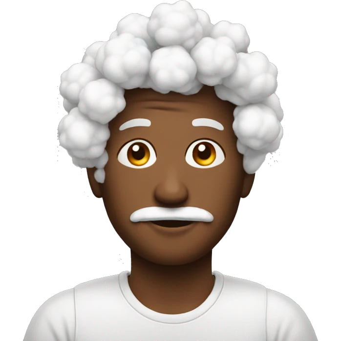 man with cotton emoji