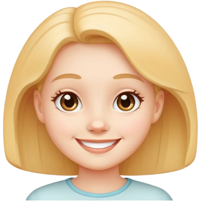 cute girl character with oval flat head emoji