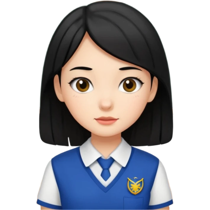 girl with black hair in class emoji