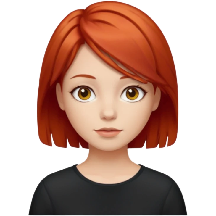 girl , short layer red hair emoji