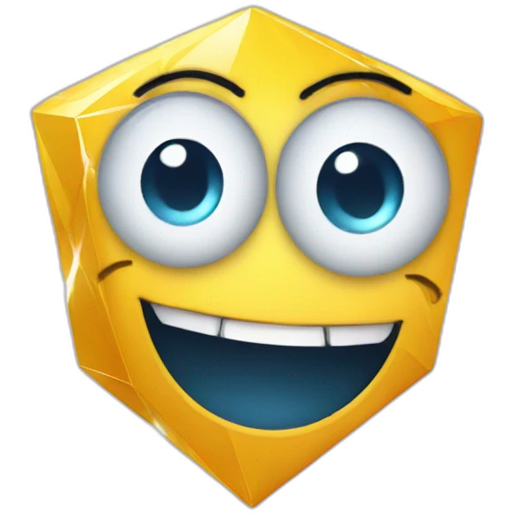A diamond with a happy face near the finish line emoji