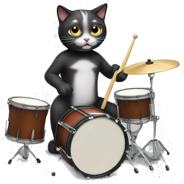 cat playing the drums  emoji