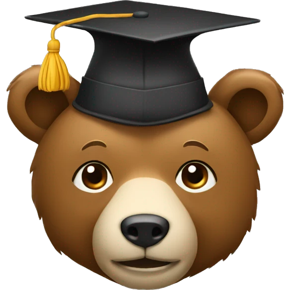 bear in student hat emoji