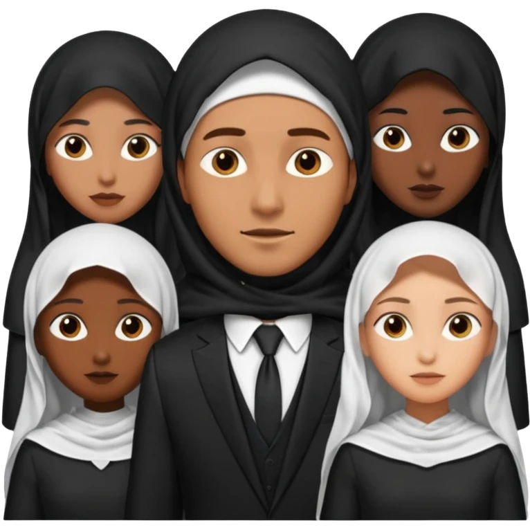 1 man 3 veiled women emoji