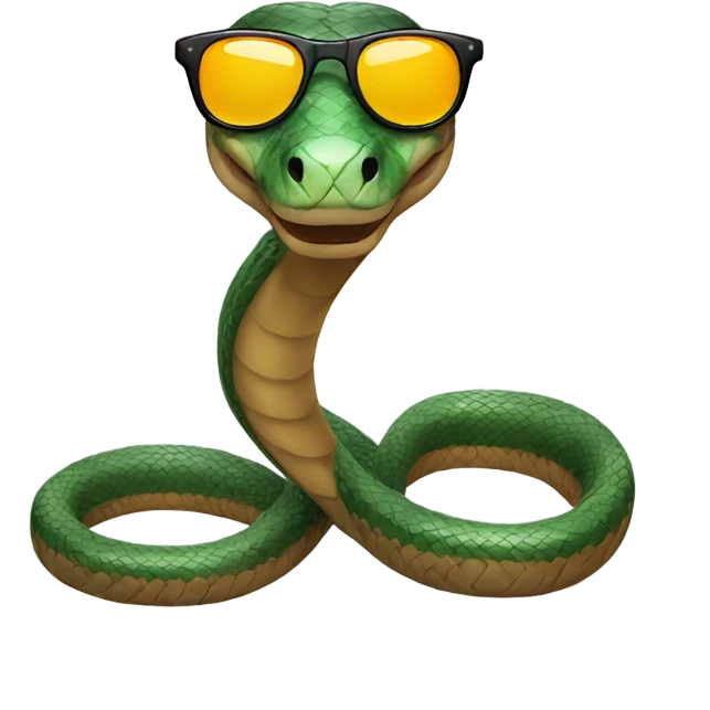A snake wearing sunglasses  emoji