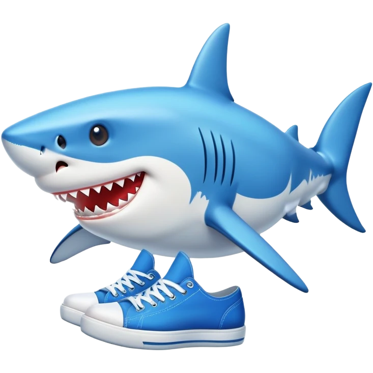 Shark with blue shoes emoji