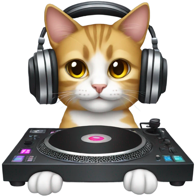 Cat as a dj emoji
