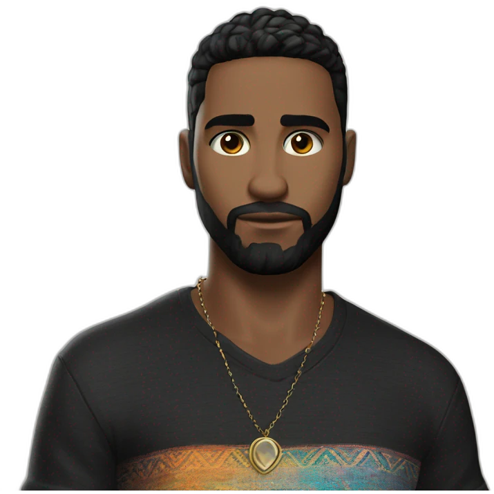 cool guy with black shirt emoji