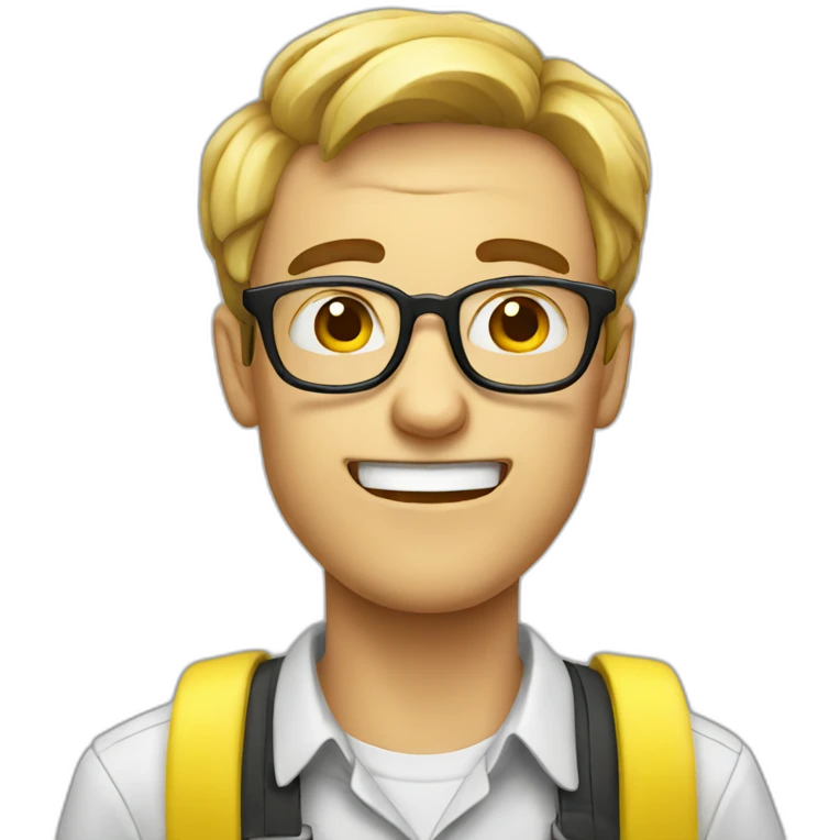 nerd guy eating a banana emoji