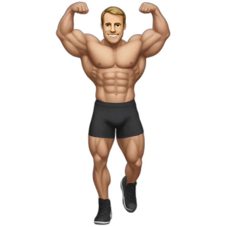 macron bodybuilder emoji