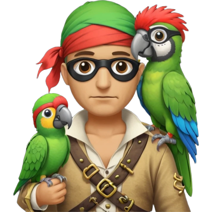 pirate and parrot emoji