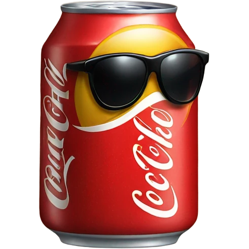 A toe wearing sunglasses drinking a coke emoji