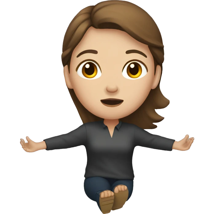 Woman with brown hair fainted on ground emoji