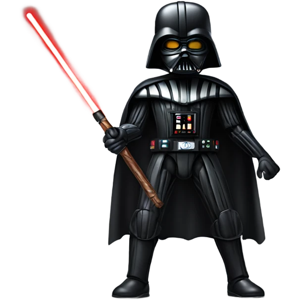 Realistic Darth Vader with a bo staff and a menacing look  emoji