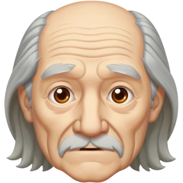 Ein Opa mit langen Haaren und einen Riesen Rücken Buckel  emoji