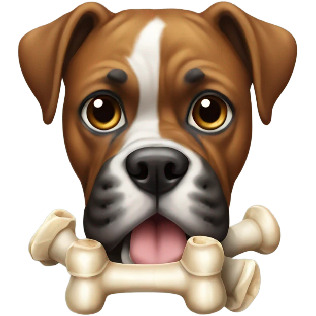  Boxer dog with bone emoji