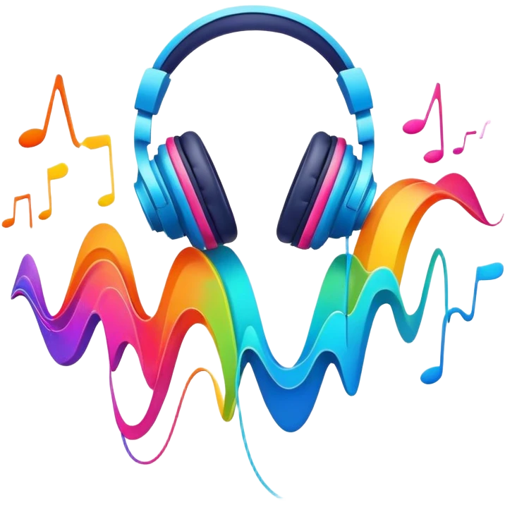 sound wave creature listening to music with headphones emoji
