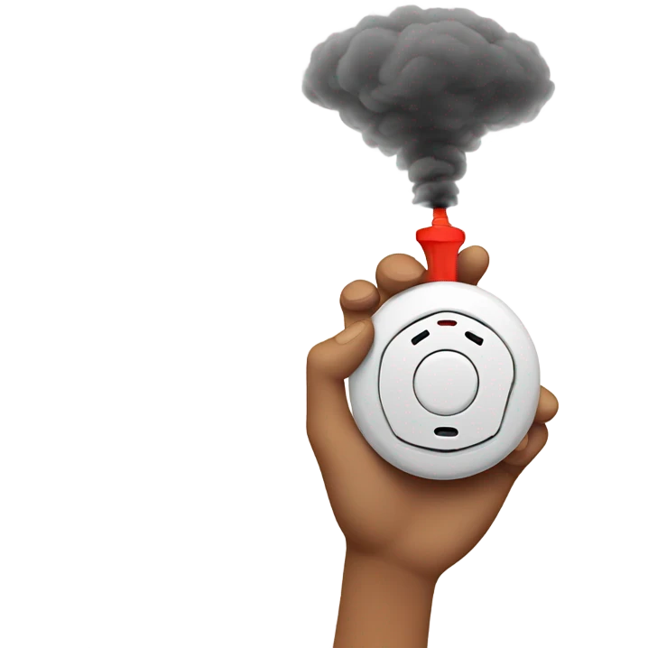 Pointing to smoke alarm emoji