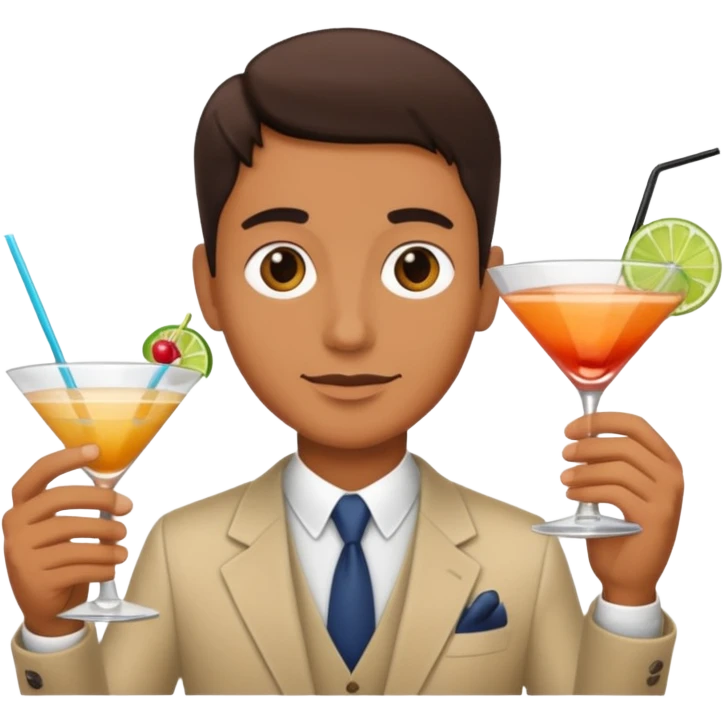 Chat avec un coctail emoji