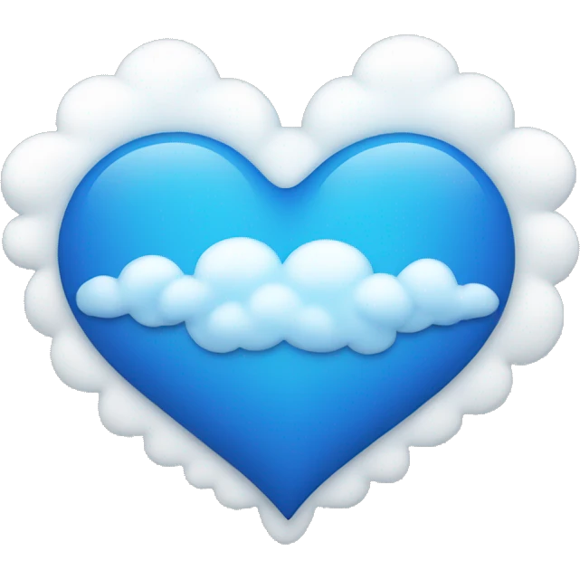 blue heart + cloud emoji