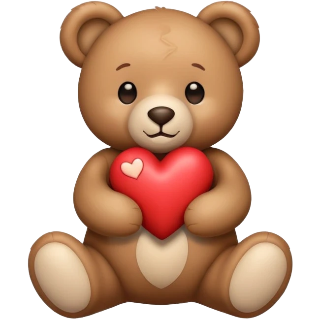 Teddy bear holding heart emoji