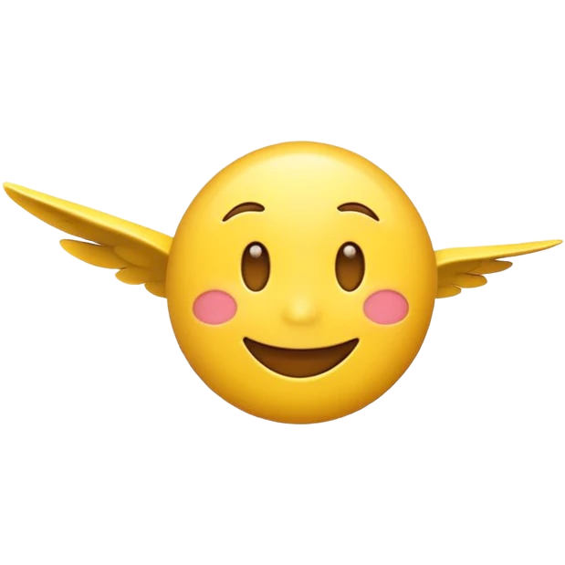 The smile emoji doing the flight emote emoji