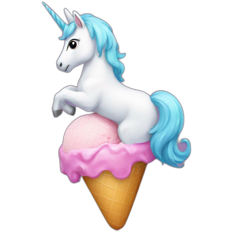 Unicornio tomando helado emoji