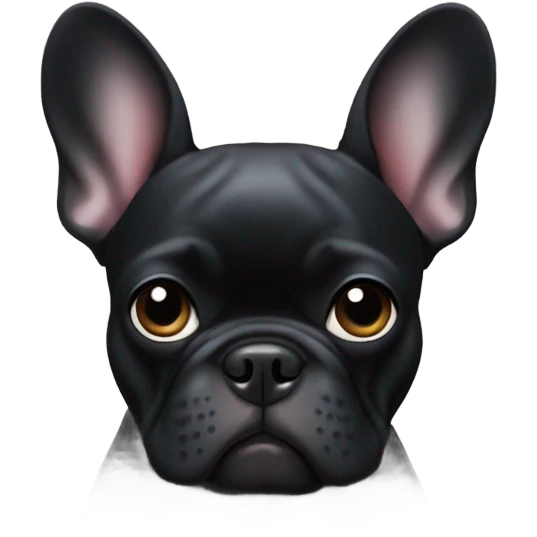black french bulldog with a floppy ear emoji
