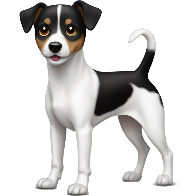 Black dog Jack Russell Terrier full body emoji