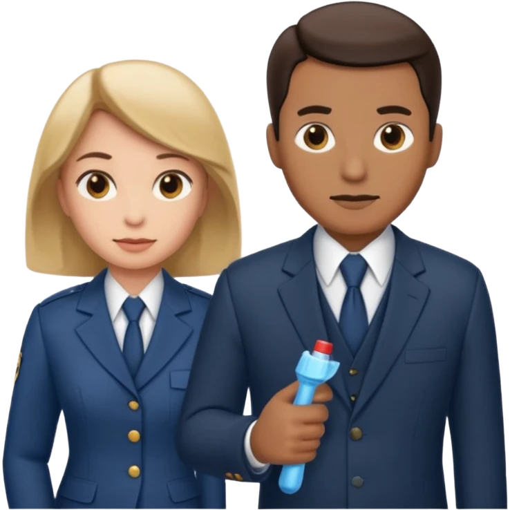 Ein Detektiv Mann  interviewt eine Putzfrau  emoji