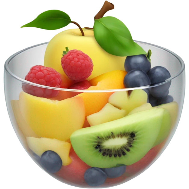 Asai bowl with fruit on the top in a transparent glass emoji