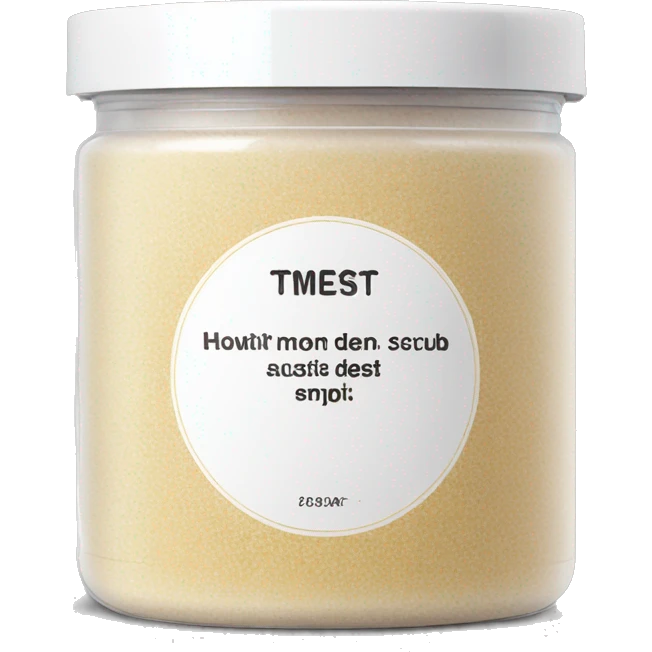 body scrub pot with label emoji