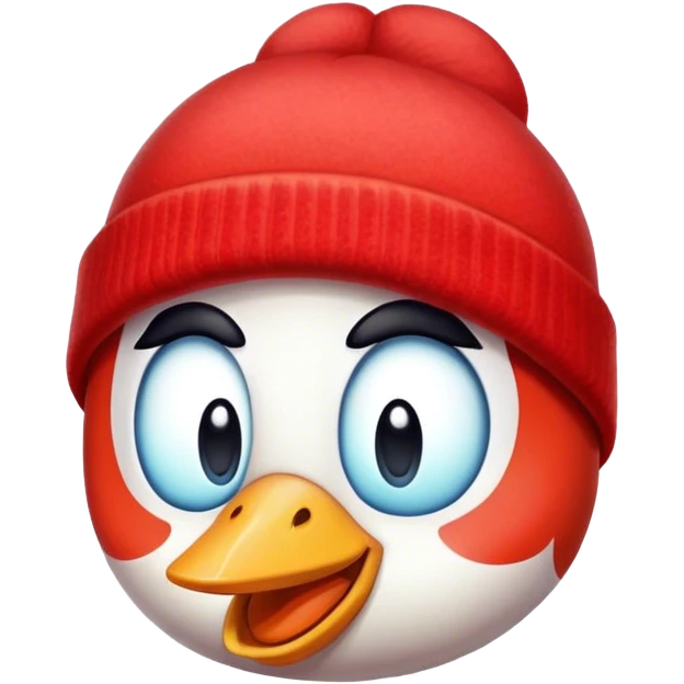 Flappy bird wearing a red beanie emoji