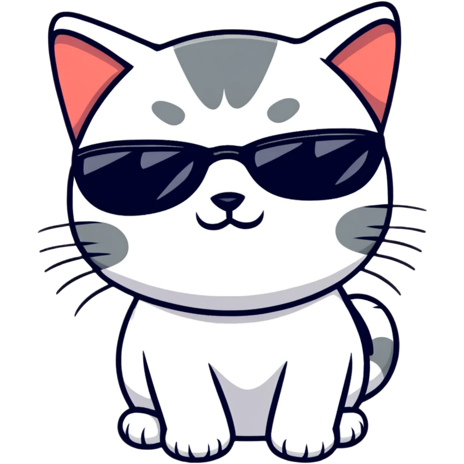 Cat with sunglasses emoji