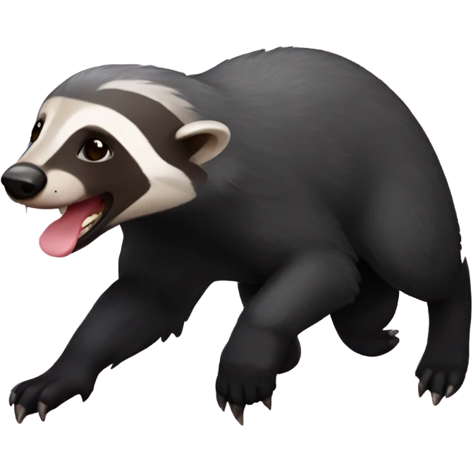 Honey badger playing frisbee emoji