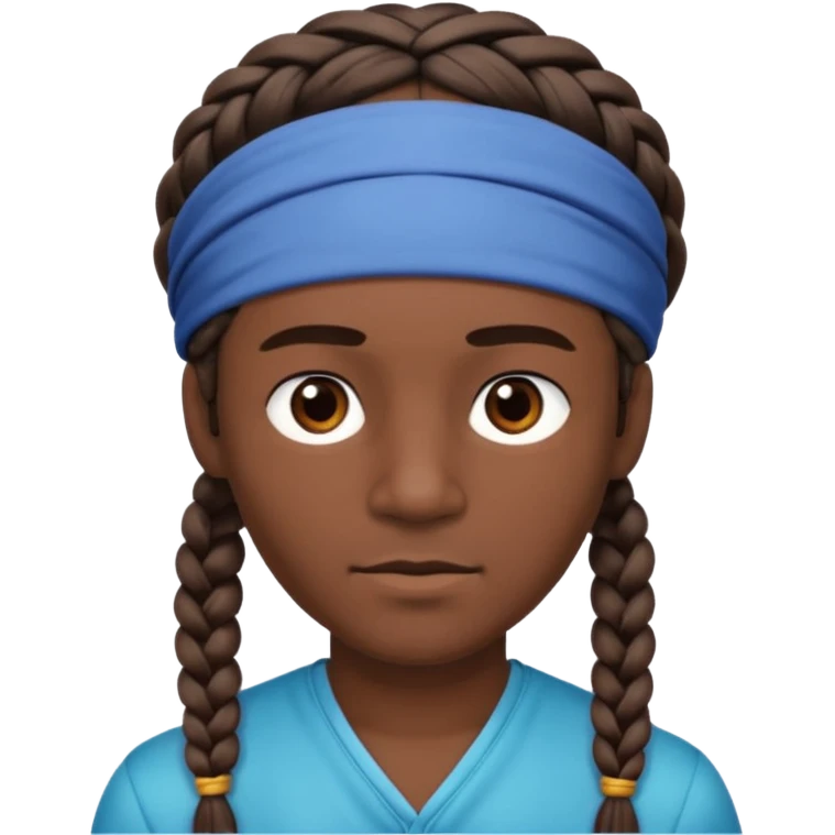 big lose braided man face wiith big visible braids and headband on head emoji