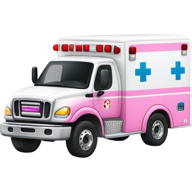 Full pink ambulance truck with glitter  emoji